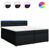 Image de vidaXL Lit boxspring avec matelas noir 200x200 cm tissu