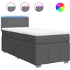 Image de vidaXL Lit boxspring avec matelas gris foncé 80x200 cm Tissu