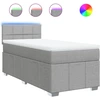 Image de vidaXL Lit boxspring avec matelas gris clair 80x200 cm Tissu
