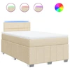 Image de vidaXL Lit Boxspring avec matelas Crème 120x200 cm Tissu