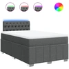 Image de vidaXL Lit boxspring avec matelas gris foncé 120x200 cm Tissu
