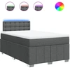 Image de vidaXL Lit boxspring avec matelas gris foncé 120x200 cm Tissu
