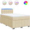 Image de vidaXL Lit Boxspring avec matelas Crème 120x200 cm Tissu