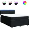 Image de vidaXL Lit boxspring avec matelas noir 140x190 cm Tissu