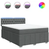 Image de vidaXL Lit boxspring avec matelas gris foncé 140x190 cm Tissu