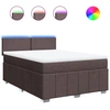 Image de vidaXL Lit boxspring avec matelas Marron foncé 140x200 cm Tissu