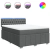 Image de vidaXL Lit boxspring avec matelas gris foncé 140x200 cm Tissu