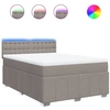 Image de vidaXL Lit boxspring avec matelas Taupe 140x200 cm Tissu
