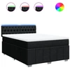 Image de vidaXL Lit boxspring avec matelas noir 160x200 cm Tissu