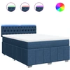 Image de vidaXL Lit boxspring avec matelas bleu 160x200 cm Tissu