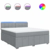 Image de vidaXL Lit boxspring avec matelas gris clair 180x200 cm Tissu