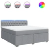 Image de vidaXL Lit boxspring avec matelas gris clair 180x200 cm Tissu