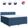 Image de vidaXL Lit boxspring avec matelas bleu 200x200 cm Tissu