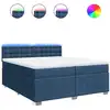 Image de vidaXL Lit boxspring avec matelas bleu 200x200 cm Tissu