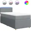 Image de vidaXL Lit boxspring avec matelas gris clair 80x200 cm Tissu