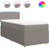 Image de vidaXL Lit Boxspring avec matelas Taupe 80x200 cm Tissu