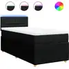 Image de vidaXL Lit boxspring avec matelas noir 80x200 cm tissu