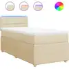 Image de vidaXL Lit boxspring avec matelas Crème 80x200 cm Tissu