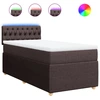 Image de vidaXL Lit boxspring avec matelas brun foncé 80x200 cm Tissu