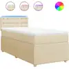 Image de vidaXL Lit boxspring avec matelas Crème 80x200 cm Tissu