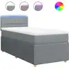 Image de vidaXL Lit boxspring avec matelas gris clair 90x190 cm Tissu