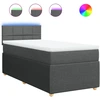 Image de vidaXL Lit boxspring avec matelas gris foncé 90x190 cm Tissu
