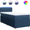 Image de vidaXL Lit boxspring avec matelas bleu 90x190 cm Tissu