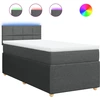 Image de vidaXL Lit boxspring avec matelas gris foncé 90x200 cm Tissu