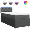 Image de vidaXL Lit boxspring avec matelas gris foncé 90x200 cm Tissu