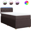 Image de vidaXL Lit boxspring avec matelas brun foncé 90x200 cm Tissu