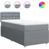 Image de vidaXL Lit boxspring avec matelas gris clair 90x200 cm Tissu