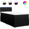 Image de vidaXL Lit boxspring avec matelas noir 90x200 cm Tissu