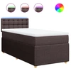 Image de vidaXL Lit boxspring avec matelas brun foncé 90x200 cm Tissu