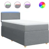 Image de vidaXL Lit boxspring avec matelas gris clair 100x200 cm Tissu