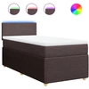Image de vidaXL Lit boxspring avec matelas brun foncé 100x200 cm Tissu