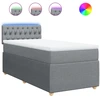 Image de vidaXL Lit boxspring avec matelas gris clair 100x200 cm Tissu
