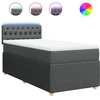 Image de vidaXL Lit boxspring avec matelas gris foncé 100x200 cm Tissu