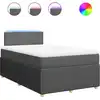 Image de vidaXL Lit boxspring avec matelas gris foncé 120x190 cm Tissu