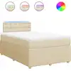 Image de vidaXL Lit boxspring avec matelas Crème 120x190 cm Tissu