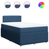 Image de vidaXL Lit boxspring avec matelas bleu 120x200 cm Tissu