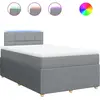 Image de vidaXL Lit boxspring avec matelas gris clair 120x200 cm Tissu