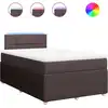 Image de vidaXL Lit boxspring avec matelas brun foncé 120x200 cm Tissu