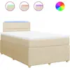 Image de vidaXL Lit Boxspring avec matelas Crème 120x200 cm Tissu