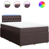 Image de vidaXL Lit boxspring avec matelas brun foncé 120x200 cm Tissu