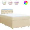 Image de vidaXL Lit Boxspring avec matelas Crème 120x200 cm Tissu