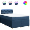 Image de vidaXL Lit boxspring avec matelas bleu 120x200 cm Tissu