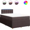 Image de vidaXL Lit boxspring avec matelas brun foncé 120x200 cm Tissu