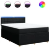 Image de vidaXL Lit boxspring avec matelas noir 140x190 cm Tissu
