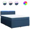 Image de vidaXL Lit boxspring avec matelas bleu 140x190 cm Tissu