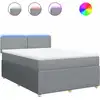Image de vidaXL Lit boxspring avec matelas gris clair 140x200 cm Tissu